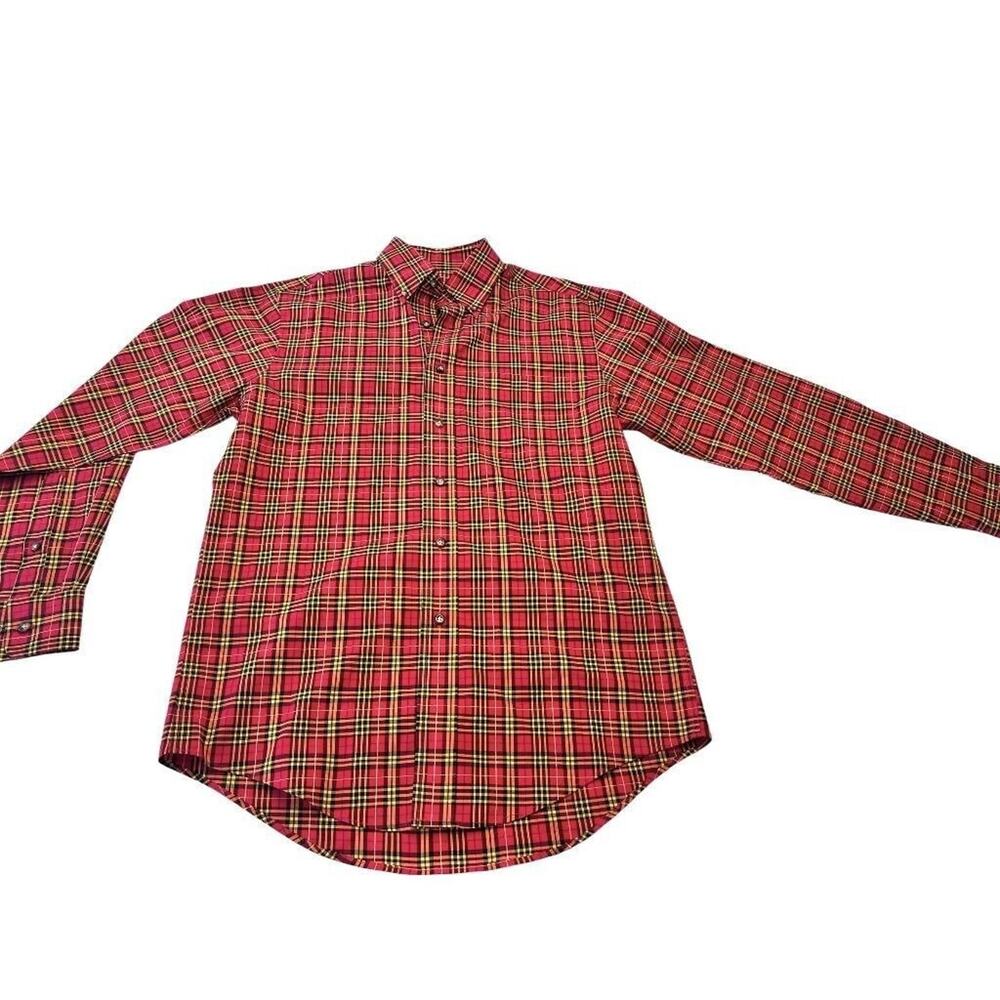Small Jos A Bank Men's Plaid Button Down Traveler's Collection Tailored Fit‎